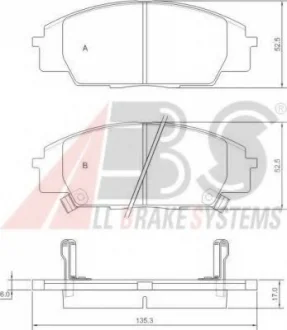 Гальмівні колодки дискові передн. Honda Civic, S2000, 2,0, 99-12 A.B.S. 37174