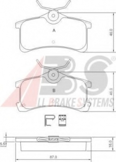 Комплект тормозных колодок, дисковый тормоз A.B.S. A.B.S. 37270 (фото 1)