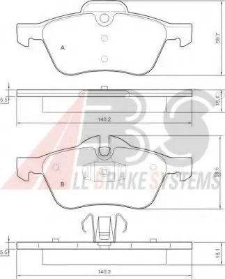 Тормозные колодки пер. MINI Cooper 01-07 (ATE) A.B.S. 37279 (фото 1)