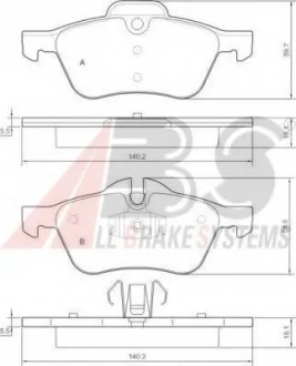 Гальмівні колодки пер. MINI Cooper 01-07 (ATE) A.B.S. 37279