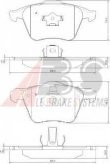 Комплект тормозных колодок, дисковый тормоз A.B.S. A.B.S. 37344 (фото 1)