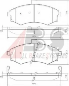 Комплект тормозных колодок, дисковый тормоз A.B.S. A.B.S. 37403