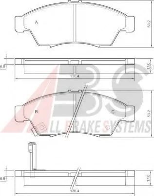 Колодки тормозные SUZUKI LIANA передняя. A.B.S. 37407 (фото 1)
