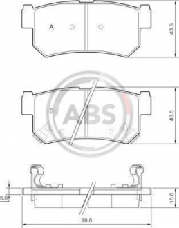 Комплект тормозных колодок, дисковый тормоз A.B.S. A.B.S. 37460 (фото 1)