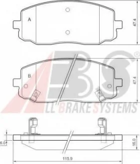Гальмівні колодки пер. Kia Picanto/Hyundai i10 04- (mando) A.B.S. 37474