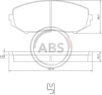 Комплект тормозных колодок, дисковый тормоз A.B.S. A.B.S. 37531 (фото 1)