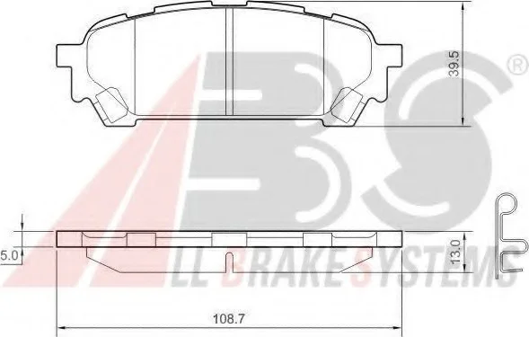 Гальмівні колодки зад. Subaru Impreza 00-07 (akebono) A.B.S. 37611 (фото 1)