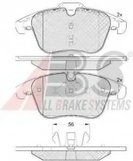 Гальмівні колодки пер. Jaguar S-Type/XJ/XK/XF/XE 2.0-4.2 99- (ATE) (156.4x72x19) A.B.S. 37686