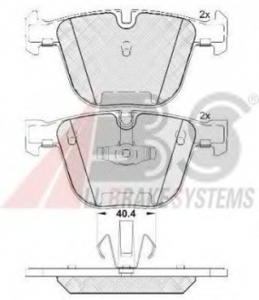 Комплект тормозных колодок, дисковый тормоз A.B.S. 37704