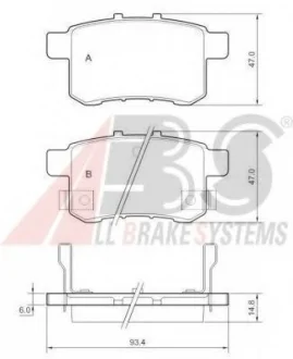 Тормозные колодки зад. Honda Accord VIII 08- (nissin) A.B.S. 37756