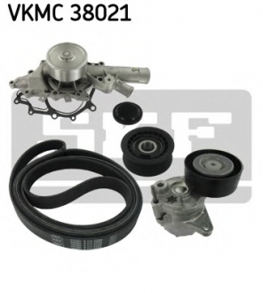 Водяной насос + комплект ручейковых ремней SKF VKMC38021