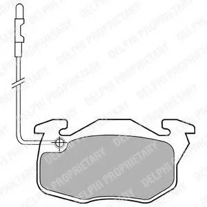 Комплект тормозных колодок переднего., CITROEN SAXO PEUGEOT 106 I, 106 II, 205, 205 I, 205 II, 305, 305 I, 305 II, 309, 309 I, 309 II, 405 I, 405 II RENAULT 11, 18 1.0-Electric 05.77-07.04 Delphi LP490