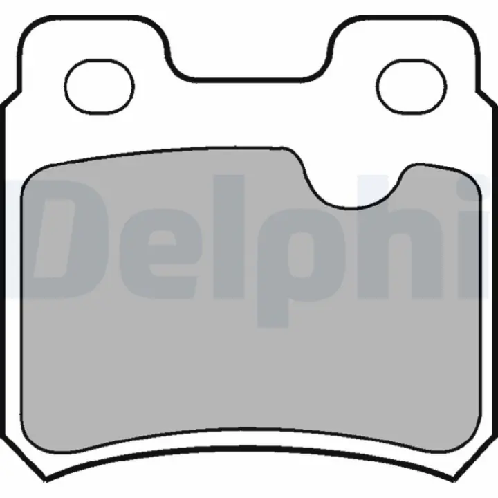Комплект гальмівних колодок задній., OPEL ASCONA C, ASTRA F, CALIBRA A, KADETT E, OMEGA A, SENATOR B, VECTRA A, VECTRA B SAAB 900 II 1.4-3.0 09.84-07.03 Delphi LP586 (фото 1)