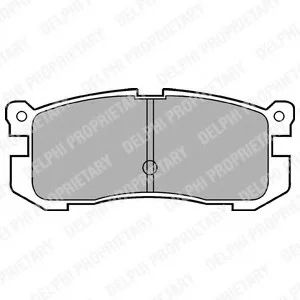Комплект гальмівних колодок задній., FORD USA PROBE I MAZDA 626 III, RX-7 I 1.1-3.0 03.84-09.97 Delphi LP624