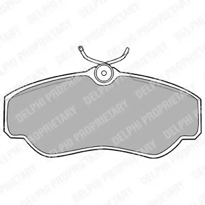 Комплект гальмівних колодок переднього., LAND ROVER DISCOVERY II, RANGE ROVER II 2.5D-4.6 07.94-06.04 Delphi LP913