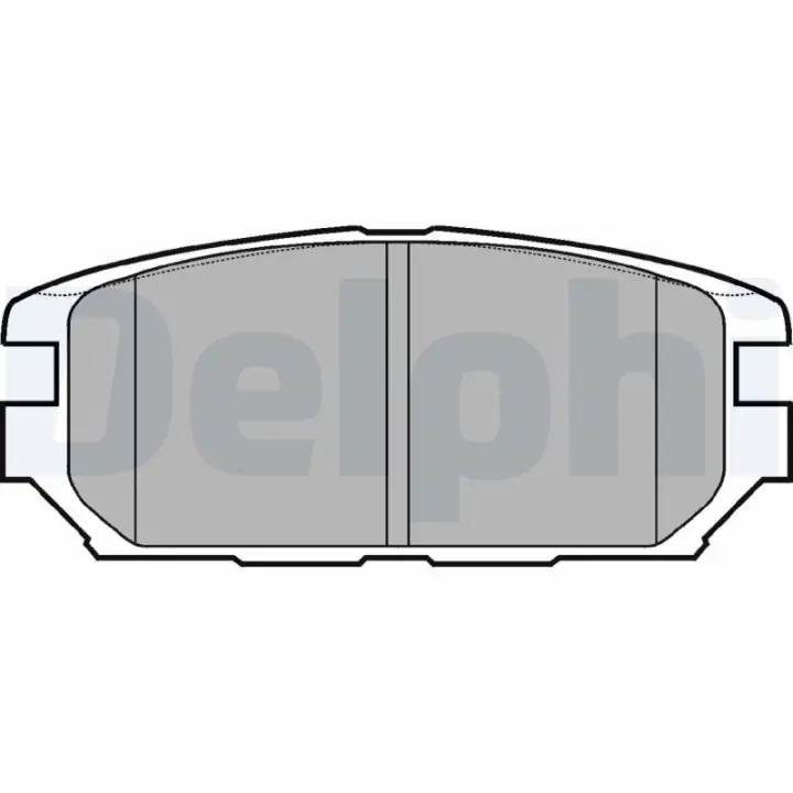 Комплект тормозных колодок задн., DODGE STEALTH MITSUBISHI CARISMA, ECLIPSE IV, GALANT VII, GRANDIS, LANCER IV, LANCER V, LANCER VI, LANCER VII, PAJERO I, SIGMA, SPACE 2.0-3.8 10.86-12.08 Delphi LP921 (фото 1)