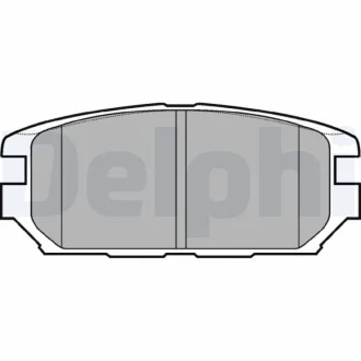 Комплект тормозных колодок задн., DODGE STEALTH MITSUBISHI CARISMA, ECLIPSE IV, GALANT VII, GRANDIS, LANCER IV, LANCER V, LANCER VI, LANCER VII, PAJERO I, SIGMA, SPACE 2.0-3.8 10.86-12.08 Delphi LP921