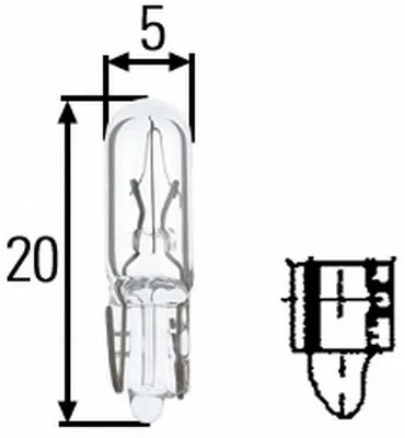 Автолампа Behr Hella Heavy Duty W1,2W W2x4,6d 1,2 W прозрачный HELLA 8GP002095241 (фото 1)