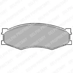 Комплект тормозных колодок переднего., INFINITI M30 NISSAN 300ZX, BLUEBIRD, CABSTAR, CABSTAR E, CEDRIC, LAUREL, NAVARA, PICK UP, PRAIRIE, SERENA, SILVIA, VANETTE, VANETTE CARGO 1.5-3.0D 12.80- Delphi LP358