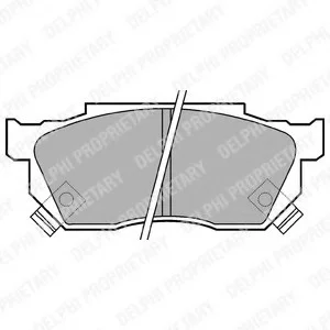 Комплект гальмівних колодок переднього., HONDA CIVIC IV, CIVIC V, CRX I, CRX II, JAZZ II, PRELUDE II 1.2-1.8 10.83-10.08 Delphi LP445