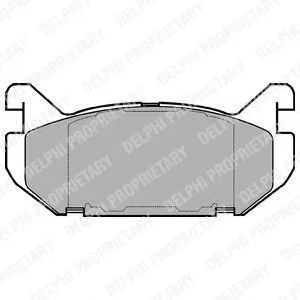 Комплект гальмівних колодок задній., FORD USA PROBE I, PROBE II MAZDA 626 III, 626 IV, MX-6, XEDOS 6 1.6-3.0 11.87-10.99 Delphi LP802 (фото 1)