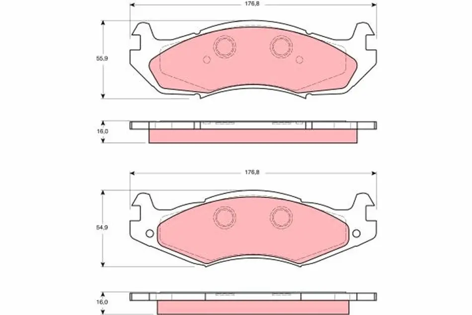Комплект тормозных колодок переднего., CHEVROLET CAPRICE HUMMER HUMMER H1 JEEP CHEROKEE, CJ5 - CJ8, COMANCHE, GRAND WAGONEER, WRANGLER I 2.1D-6.5D 09.79-12.04 TRW GDB1207 (фото 1)