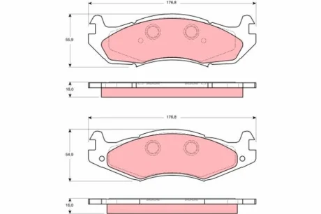 Комплект гальмівних колодок переднього., CHEVROLET CAPRICE HUMMER HUMMER H1 JEEP CHEROKEE, CJ5 - CJ8, COMANCHE, GRAND WAGONEER, WRANGLER I 2.1D-6.5D 09.79-12.04 TRW GDB1207