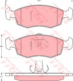 Комплект тормозных колодок, дисковый тормоз TRW GDB1383 (фото 1)