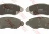Комплект тормозных колодок переднего., FORD TRANSIT 2.0D-2.4D 01.00-05.06 TRW GDB1424 (фото 1)