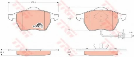 Комплект гальмівних колодок переднього., FORD GALAXY I, GALAXY MK I FORD USA FOCUS, FOCUS ZX3, FOCUS ZX5 SEAT ALHAMBRA VW SHARAN 1.8-2.8 03.95-03.10 TRW GDB1440
