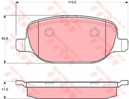 Комплект тормозных колодок, дисковый тормоз TRW GDB1649 (фото 1)