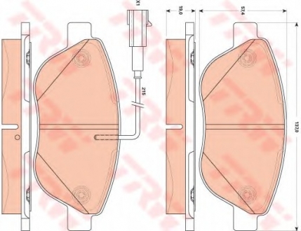 Комплект тормозных колодок, дисковый тормоз TRW GDB1879 (фото 1)