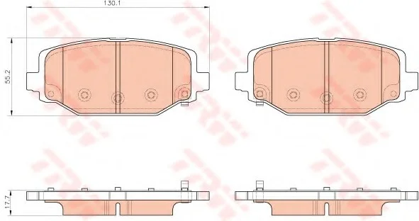 Комплект тормозных колодок, дисковый тормоз TRW GDB1936 (фото 1)
