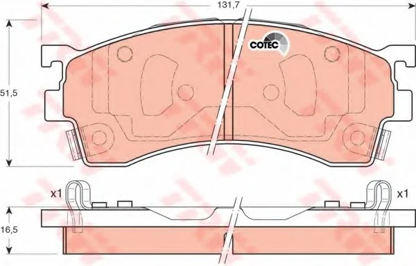 Гальмівні колодки дискові MAZDA 323/323F/626/626 Estate/Wagon TRW GDB3192 (фото 1)