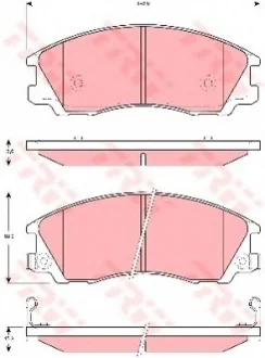 Комплект тормозных колодок переднего., HYUNDAI TERRACAN LEXUS IS II TOYOTA MARK X I 2.5-3.5 11.01-03.13 TRW GDB3299