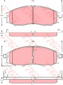 Комплект гальмівних колодок передн, NISSAN NAVARA, PATHFINDER II, PICK UP, PRIMERA 1.6/2.5D/3.2D 06.90- TRW GDB3340