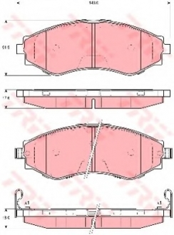 Комплект тормозных колодок, дисковый тормоз TRW GDB3345 (фото 1)