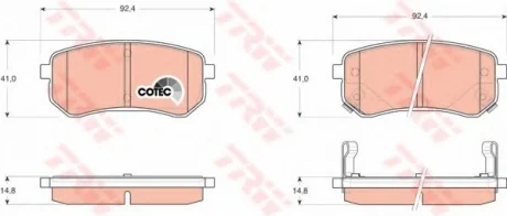 Тормозные колодки дисковые Kia Picanto 04--> TRW GDB3370