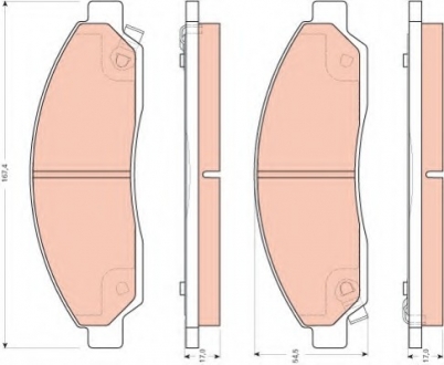 Комплект тормозных колодок, дисковый тормоз TRW GDB3466