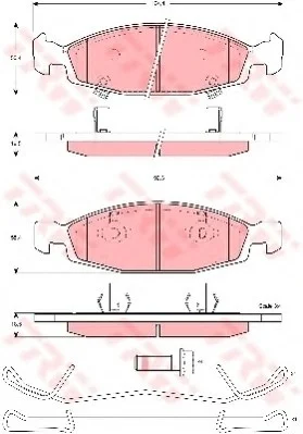 Комплект гальмівних колодок переднього., JEEP CHEROKEE, GRAND CHEROKEE II 2.5-4.7 01.88-09.05 TRW GDB4120 (фото 1)