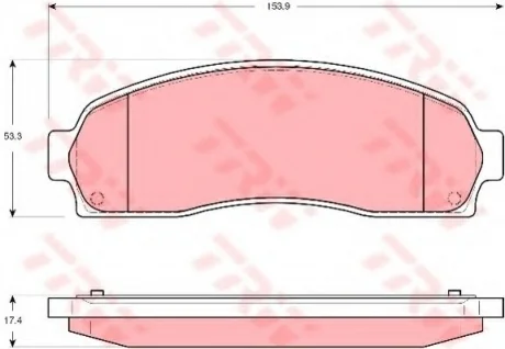Комплект тормозных колодок переднего., CHEVROLET EQUINOX FORD USA EXPLORER MAZDA 626 I 2.0-4.6 03.79- TRW GDB4131