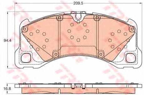 Комплект тормозных колодок, дисковый тормоз TRW GDB2052 (фото 1)