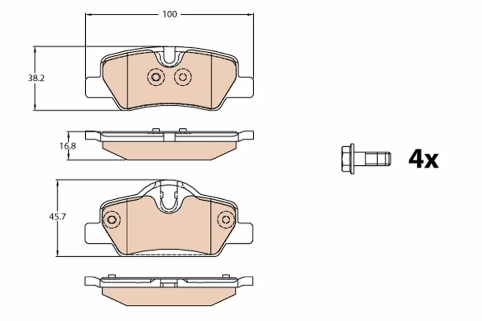 Гальмівні колодки дискові MINI One/Cooper "R "13>> TRW GDB2088 (фото 1)