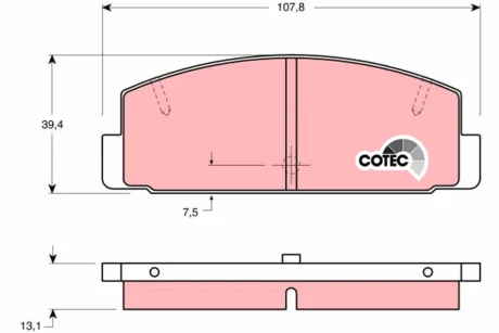 Комплект тормозных колодок задн., MAZDA 323 C IV, 323 F IV, 323 F V, 323 P V, 323 S IV, 323 S VI, 626 III, 626 IV, RX-7 I, RX-7 II, RX-7 III 1.1-2.2 01.81-08.02 TRW GDB1027