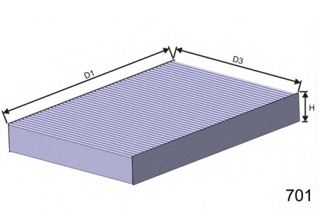 Фильтр, воздух во внутренном пространстве MISFAT HB182C (фото 1)
