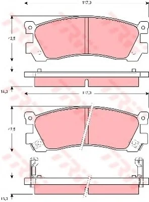 Комплект тормозных колодок, дисковый тормоз TRW GDB3264 (фото 1)