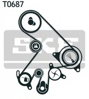 Комплект ременя ГРМ з помпою SKF VKMC913032