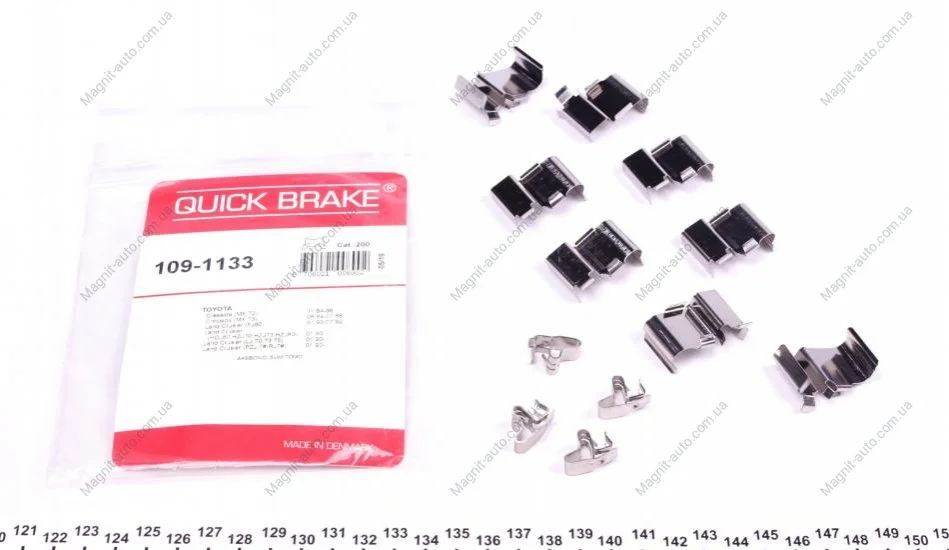 Комплектуючі, колодки дискового гальма QUICK BRAKE 1091133 (фото 1)