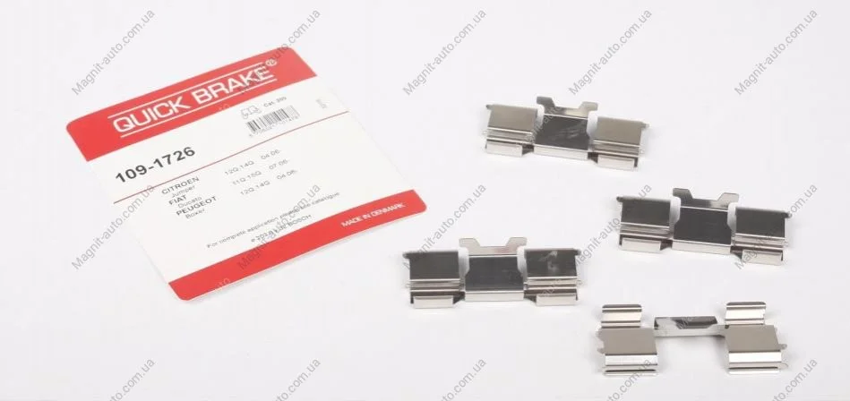 Монтажный набор тормозных колодок CITROEN JUMPER III FIAT DUCATO NISSAN INTERSTAR OPEL MOVANO C PEUGEOT BOXER 1.9D-Electric 04.02- QUICK BRAKE 1091726 (фото 1)