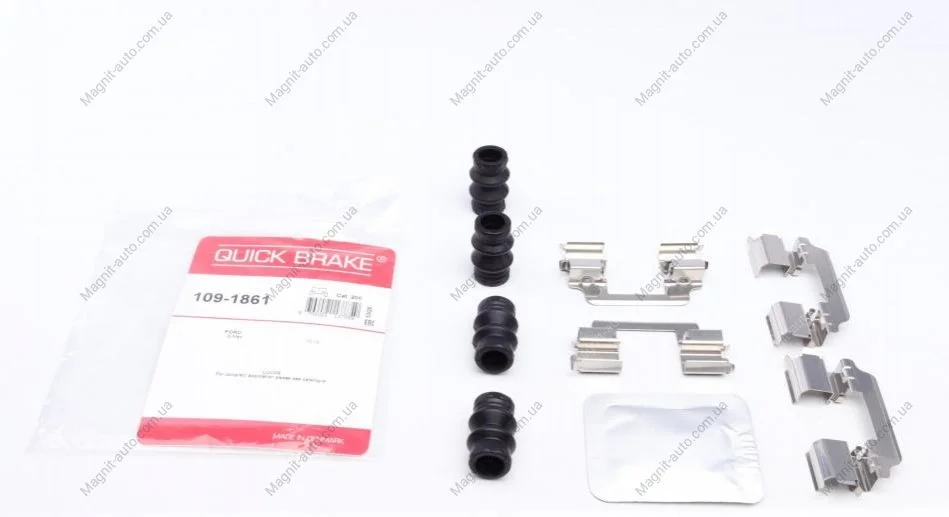 Монтажный набор тормозных колодок FORD B-MAX, FIESTA, FIESTA VI, TOURNEO COURIER B460, TRANSIT COURIER B460 1.0-1.6D 05.02-12.23 QUICK BRAKE 1091861 (фото 1)